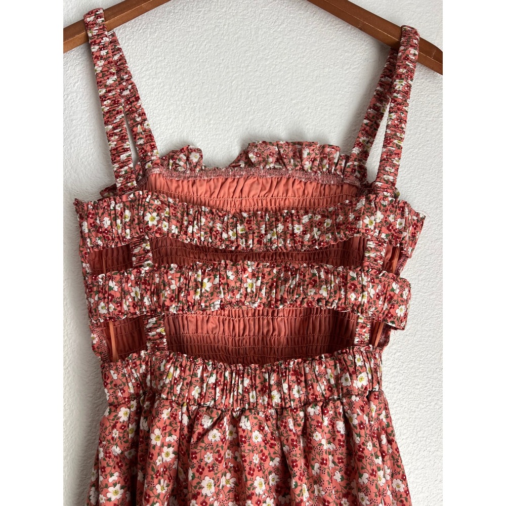 English Factory Rust Floral Smocked Midi Dress - Picture 3 of 6